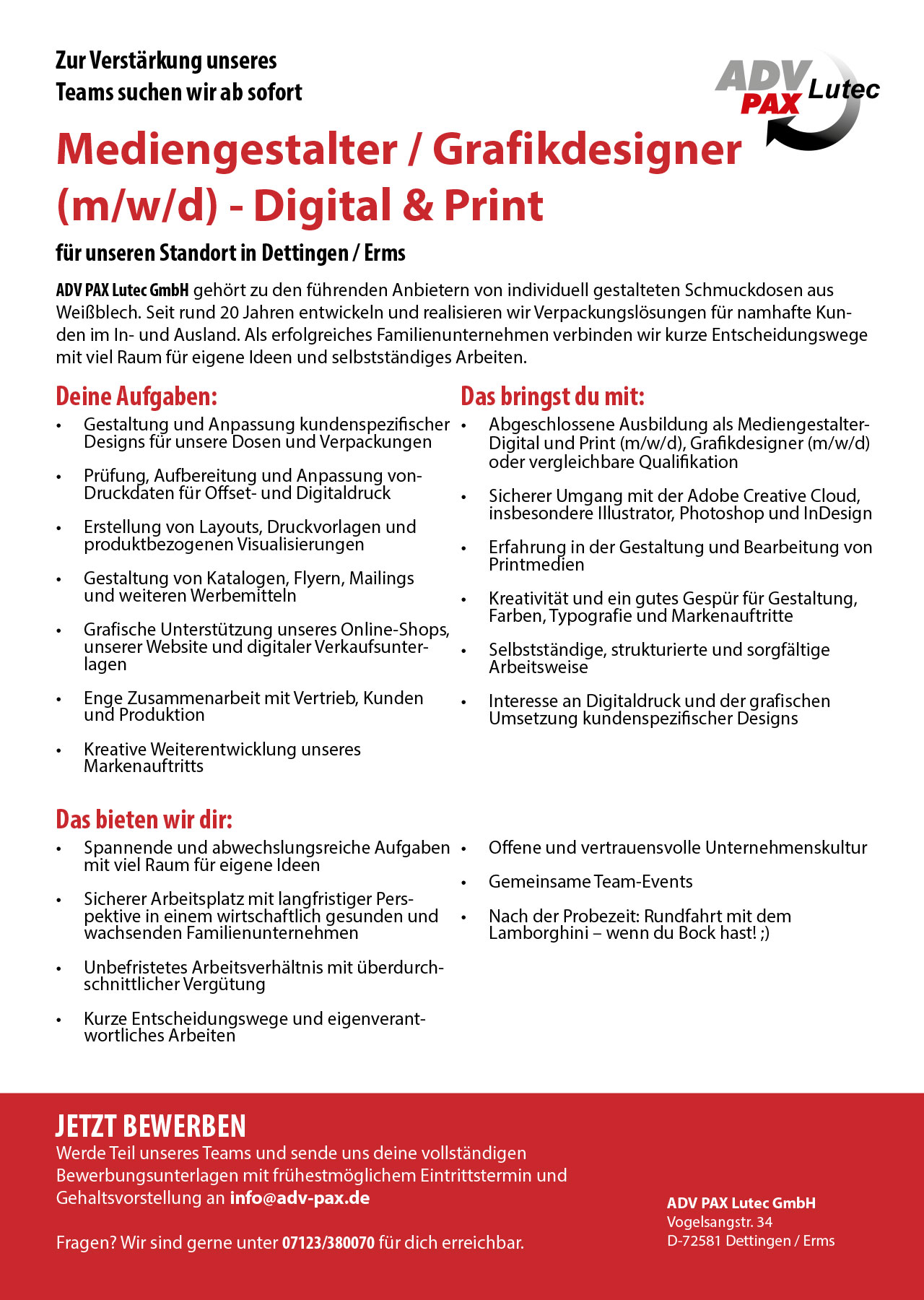 Jobs bei ADV Pax